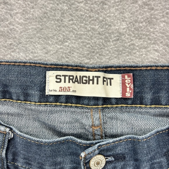 Levis 505 Jeans Mens 40x30 Blue Denim Pants Straight Fit American Distressed Y2K - Picture 10 of 16